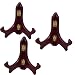 Wood Easel Plate Holder Folding Display Stands - Rich Dark Brown Mahogany - Premium Quality - Pack of 4 Pieces - 4 Inch