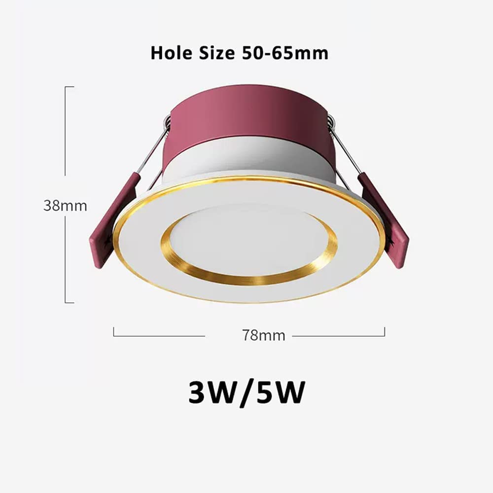 Set di 9 faretti a LED da Incasso Bianchi da 2 Pollici per corridoio, Illuminazione Decorativa del soffitto, Pannello Luminoso Rotondo per soffitto, faretto Wafer Senza allogg,5w-4000k