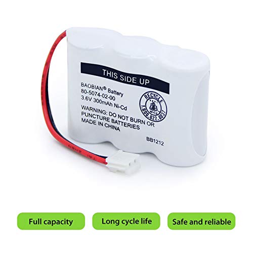 Baobian Ul122 80-5074-02-00 80-5074-00-00 Ni-Cd 3.6V Cordless Phone Battery 2422 E1802 E1803 80-5074-00-00 Tl96155 3Sn-2/3Aa30-S-J1 (Pack Of 2) #TOP3