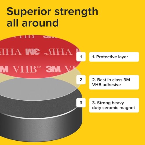 Strong Ceramic Round Small Magnets with Adhesive Backing (0.7x0.2/18x5mm, 20 pcs) - Heavy Duty Sticky Magnets, Non-Corrosive, Versatile for Home, Office, Workshop, Whiteboard, Fridge and Hobby Use - Image 3