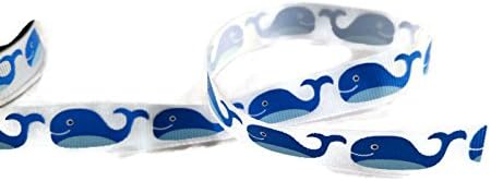 Amazon.com: Whale Ribbon - Blue and White Grosgrain 5/8