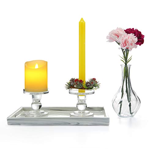image for OYATON Glass Candle Holders for 3 inches Pillar Candle or 7/8 inch Tap