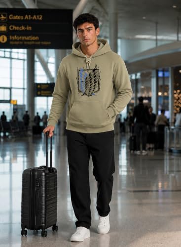 Image of ADRO Mens Abstract Graphic Hoodie | 320 GSM Cotton Poly Fleece | Regular Fit Contemporary Artistic Sweatshirt for Winter & Streetwear