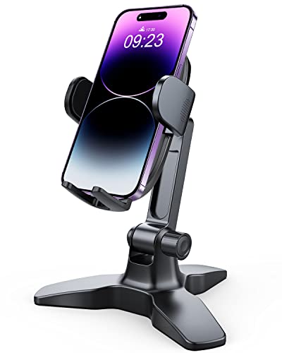 Soporte para teléfono celular OQTIQ ajustable con base giratoria de 360 grados para escritorio