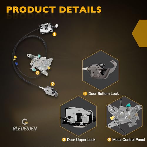 Gledewen Rear Left Door Latch Assembly Compatible with Ford F250 F350 Super Duty 2008-2016 Repalces AC3Z-28264A01-B BC4Z71264B52A Driver Side Door Lock Latch Actuator by Gledewen - Image 3