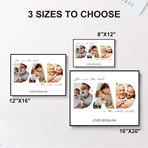 Fuonly Personalized Gifts For Dad - Premium Textured Wooden Art Prints With Photo Text - Unique Birthday Gifts For Dad- Best Gifts For Fathers Day From Daughter Son Kids Wife #TOP1
