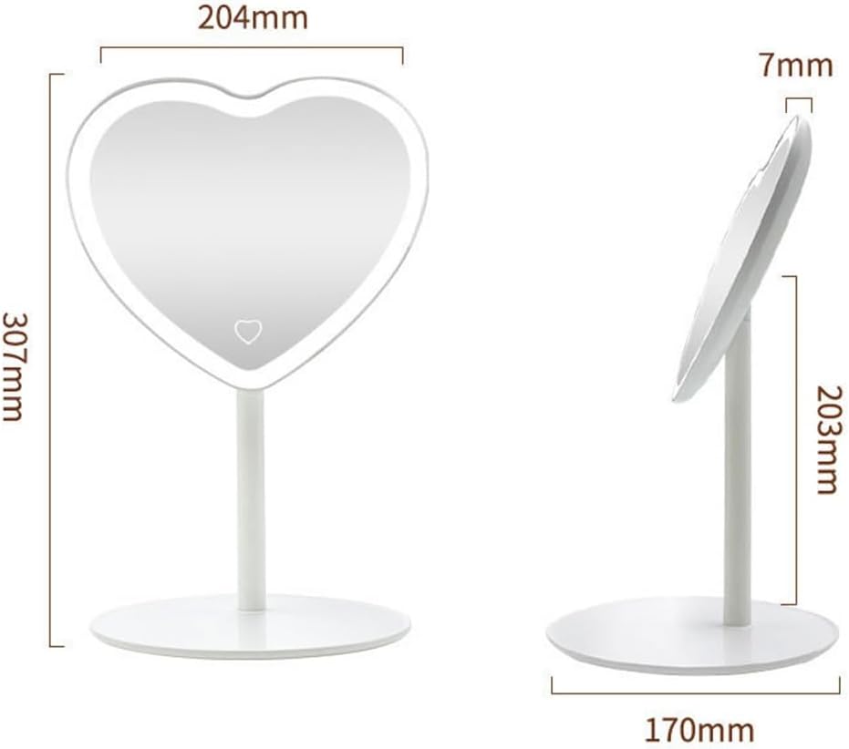 Portable Storage and Rechargeable Love-Shaped LED Desktop Makeup with Touch Screen image 2