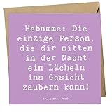 Mr. & Mrs. Panda faltkarte Spruch Hebamme Lächeln - Geschenk, Glückwunschkarte, doppelkarte, kreative Geschenke, Engagement, Berufsalltag, Beruf, Geburtshilfe, Unterstützung, Berufsliebe, anlasskarte