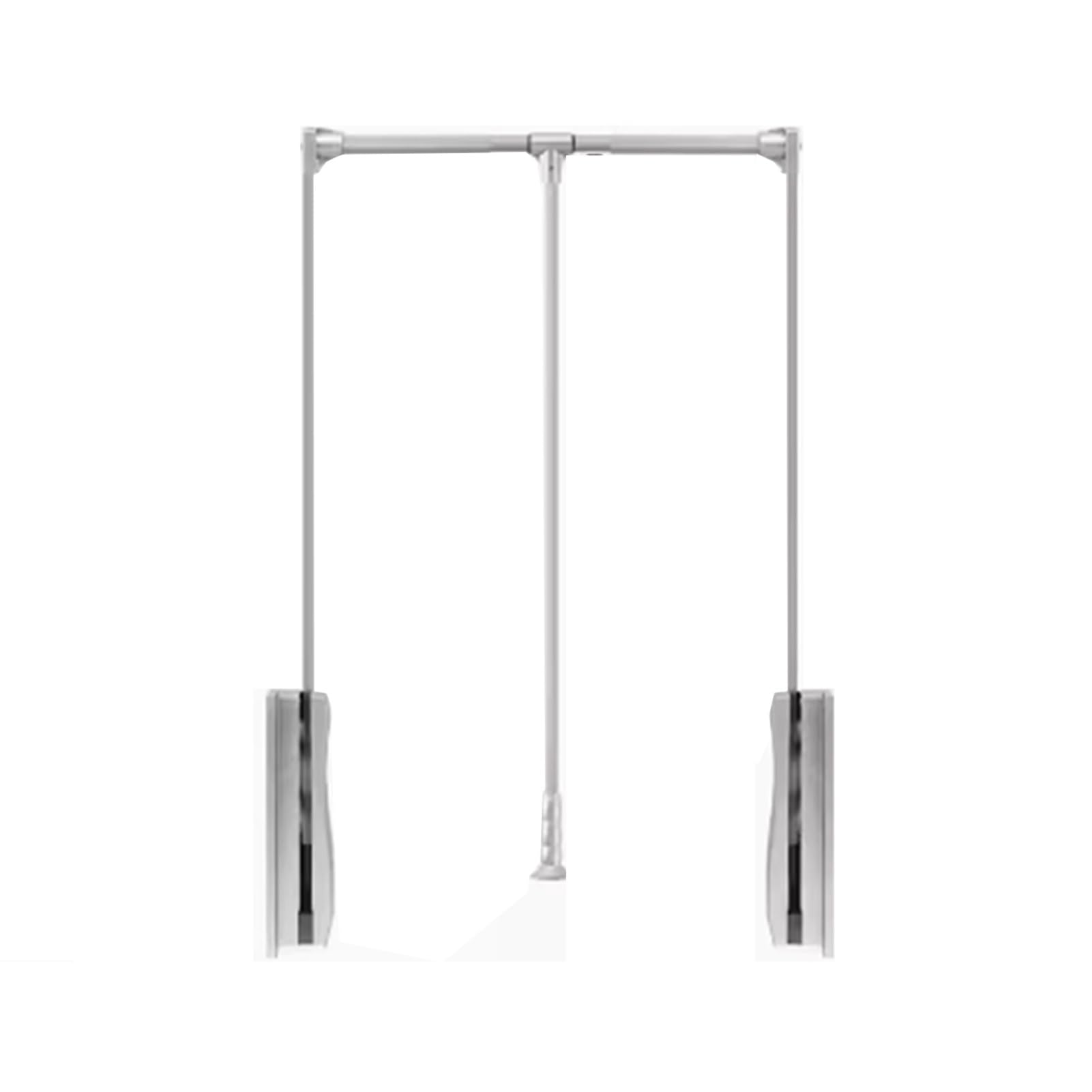 HTTGDGDH Pull Down Closet Rod With Pneumatic Buffer, Adjustable Wardrobe Rail For Hanging Clothes, Supports 15Kg Load, Brown Finish, Fits 550-700Mm Closets,Silver-930-1250mm
