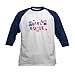 CafePress Peppa Pig Girls Rule Baseball Jersey Kids Cotton Baseball Jersey, 3/4 Raglan Sleeve Shirt Navy/White