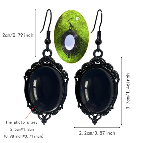 Gothic Stardust Crystal Cameo Earrings,Vintage Red Purple Crystal Gem Drop Earring Dark Punk Style Satan Demon Halloween Jewelry for Women4