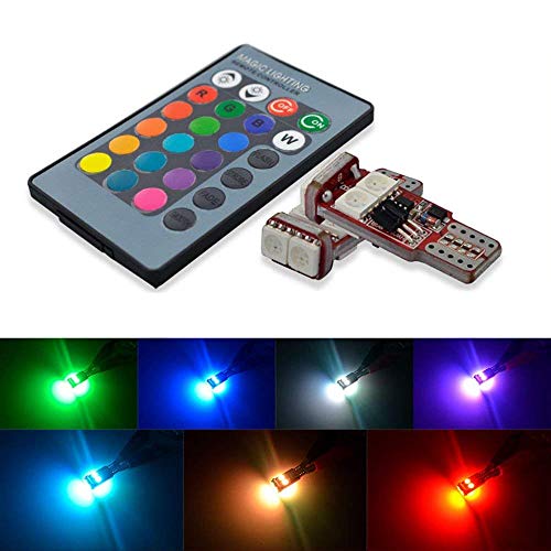 SOCAL-LED 2x T10 RC 194 W5W Bombillas LED RGB 5050 6SMD Brillante cuña Interior/Dome/Mapa/Puerta/luz de la matrícula