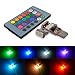 SOCAL-LED 2pcs RC T10 194 W5W LED Bulbs RGB 5050 6SMD Bright Wedge Interior/Dome/Map/Door/License Plate Light