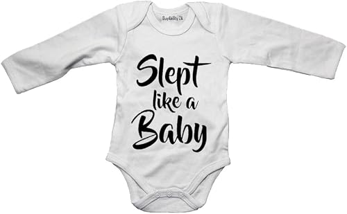 Slept Like a Baby - Baby Grow White Long Sleeve