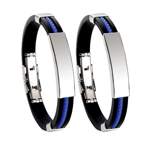 ONTNE Oveallgo Titanium Wristband Pro, Titanium Therapy Slimming Bracelet for Men Women (2PCS-Blue)