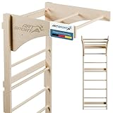 ArtSport spalliera per Adulti - spalliera per Interni in Legno - Barra per trazioni e Allenamento della Forza - Montaggio a Parete - Parete da Arrampicata - Natura