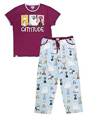 Catitude Purple Pajama Set