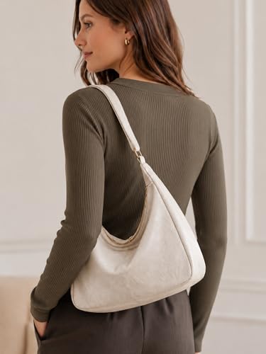 Image of Slouchy Shoulder Bag for Women, Foldable Crossbody Hobo Purse in PU Leather | Adjustable strap, polycotton lining, five organized pockets, fits up to a 12.9-inch tablet