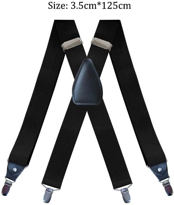 Polyester Filament Adjustable Elasticity 4 Clips Men's Shoulder Strap Type X Suspenders