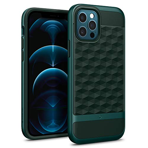 Caseology Parallax Compatible with iPhone 12 Pro Case Compatible with iPhone 12 Case (2020) - Midnight Green