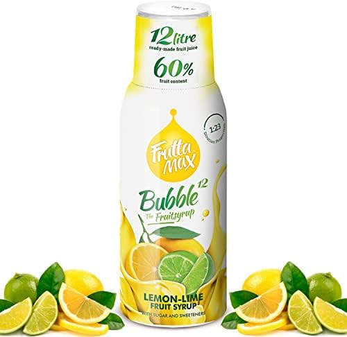FruttaMax Lemon and Lime Syrup | Less Sugar | 60% Real Fruit Concentrate | Suitable for soda Machine 500ml