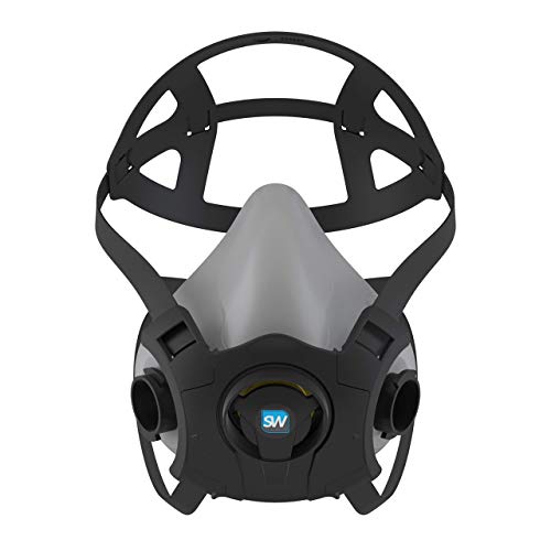 SolidWork filtrierende Mehrweg-Halbmaske in S, M oder L Größe für perfekte Passform| Profi Lackiermaske zum Schutz gegen organische Gase, Dämpfe & Partikel inkl. Videoserie
