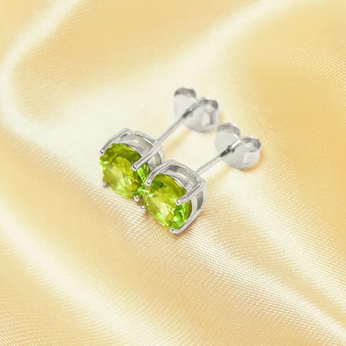 Boucles d'oreilles péridot en argent, cadeau de naissance août - 5