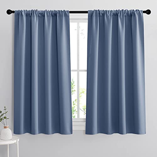 RYB HOME 54 inch Blackout Curtains for Living Room Bedroom, Rod Pocket