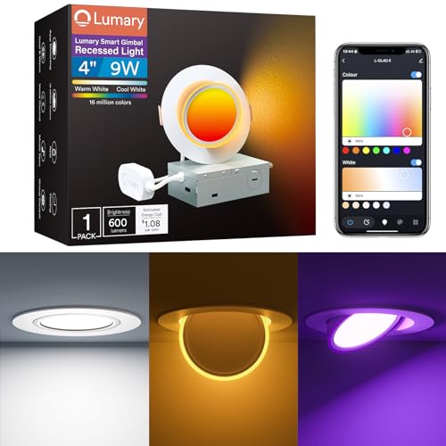 Image of Lumary 4 Inch Smart Gimbal Recessed Lighting with 2200K Night Light 1 Pack