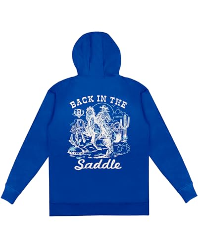 Baseball Lifestyle 101 Saddle UP N Swing Hoodie with Front pouch pocket Medium Blue