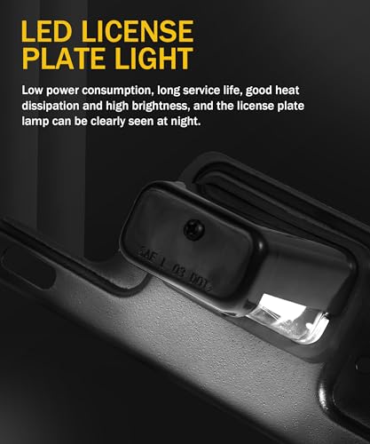 bylikeho License Plate Light,License Plate Holder,Car Accessories 12V LED License Plate Light,License Tag Light License Plate Bracket with Light,Tail Light Assemblies for Trailer,Truck,RV,Boat,UTV,ATV - Thumbnail 4