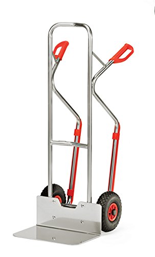 Fetra Aluminium Sackkarre, Höhe 1300 mm, Schaufelbreite 480 mm, Silber