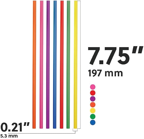 Disposable Plastic Drinking Straws - Straight - 7.75 Long (Assorted, 500)