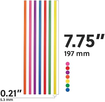 Disposable Plastic Drinking Straws - Straight - 7.75 Long (Assorted, 500)