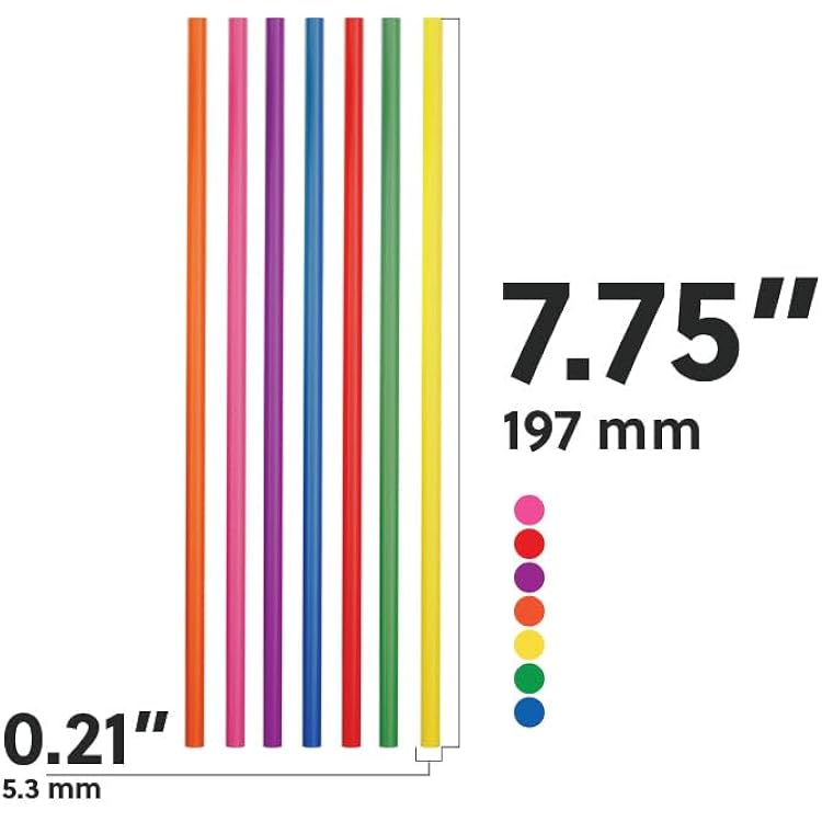 Disposable Plastic Drinking Straws - Straight - 7.75 Long (Assorted, 500)