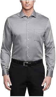 Van Heusen Herren Hemden Regular Fit Lux Satin Stretch Solid Kleid Shirt, GRAU, XX-Large