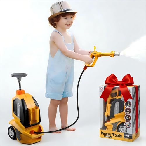 Essovee Kids Clean Car Wash Toy, Kids Power Washer, Toddler Cleaning Set Pretend Play Tools Role Playing Cleaning STEM Toys Gift for Toddler Boys Girls Ages 3 4 5