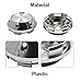 X AUTOHAUX 4pcs Silver Tone 68mm 6 Clips Car Wheel Tyre Center Hub Caps Cover Protector with Badge Sticker Universal Plastic Replacement