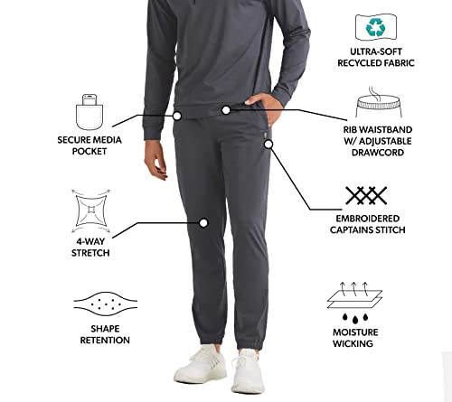 Rhone Men's Essentials Training Sweatpant, Moisture Wicking, 4-Way Stretch Recycled Polyester Fabric (X-Large, Iron Gate Gray) #TOP1