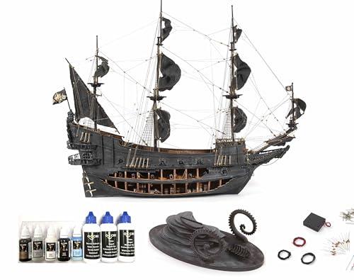 OcCre Flying Dutchman Ship Model Kit #14010 (Delux Set Model with Paints, Stand and LED Light)