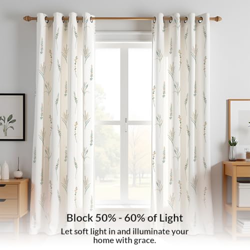 Image of HOMEMONDE Duck Curtain Long Door 9 Feet 1 Piece- Leaf Scape Printed Room Darkening Curtain with Eyelets - (108 in, Yellow & Green)