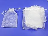  Miniblings 10x Organzasäckchen 20x30cm in Weiß - Organzabeutel Organza Geschenktüte Schmuckbeutel I Säckchen Beutel für Hochzeit Fest Party (XL)