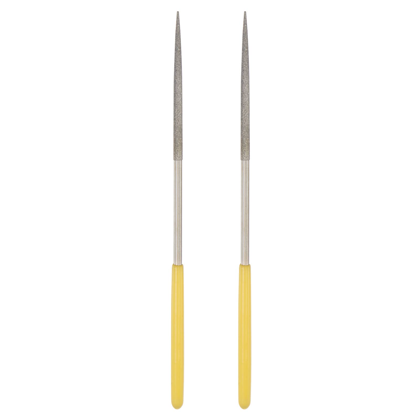 sourcing map Diamante Aguja Lima, 3mm x 140mm Redondo Tipo Lima Mangos Manual Herramienta para Metal Madera Piedra Mármol 2uds