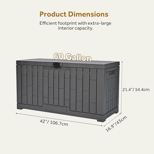 Yardlab Outdoor Deck Box Container, 60 Gallon - 1