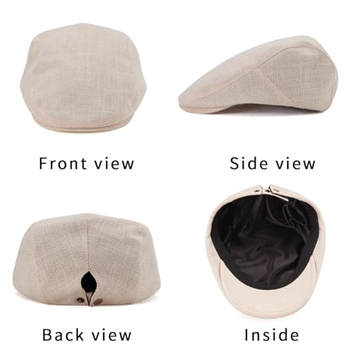 Classic Solid Flat Cap Newsboy Hats for Men Cabbie Driving Scally Adjustable