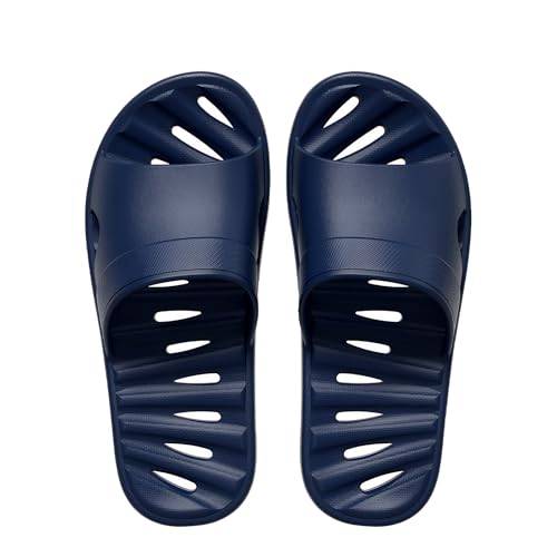 JoWebb Shower Slippers for Women Men, Quick-Drying Shower Shoes, Anti-Slip Slippers for Bath Swimming Pool Summer Beach Sandals Navy-blue 8.5/9 UK