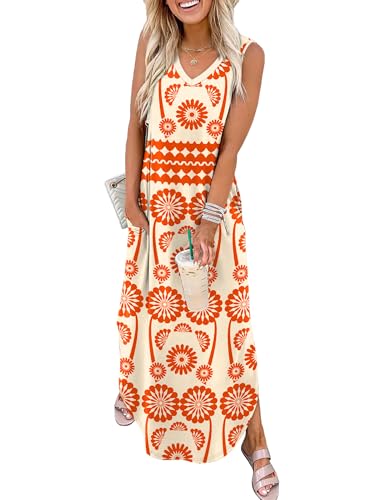 Image of Sampeel Summer Dresses Maxi Dress Vacation Beach Sundresses 2025 with Pockets