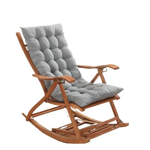 MAQDDO Deckchair Cushion Rocking Chair Cushion Outdoor Garden Chair Cushion Non-Slip High-Backed Chair Pads Washable Sun Lounger Cushion For Indoor Outdoor(Grey)