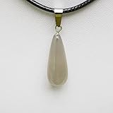 Poids : env. 3.5g/pc 1 Pièce Charmant Collier Pendentif Goutte De Pierre De Quartz Naturel Cristal Agate,Agate Grise