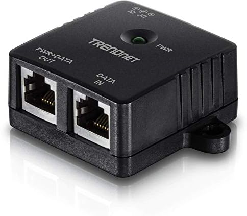 TRENDnet Gigabit Power Over Ethernet Injector, Full Duplex Gigabit Speeds, 1 x Gigabit Ethernet Port, 1 x PoE Gigabit Ethernet Port, Network Devices Up To 100M (328 ft), 15.4W, Black, TPE-113GI